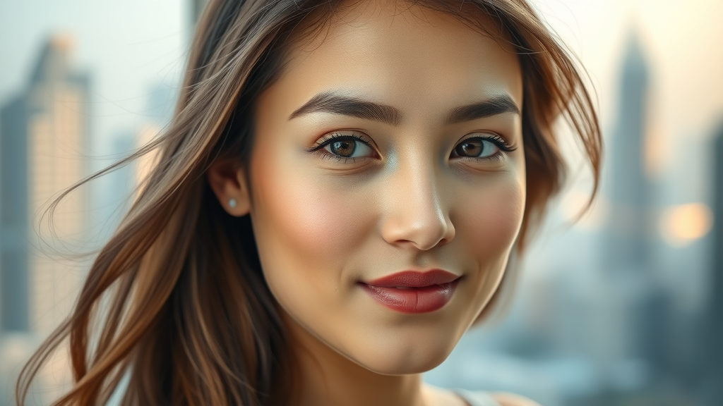 Young woman with radiant skin after cosmetic surgery in Dubai
