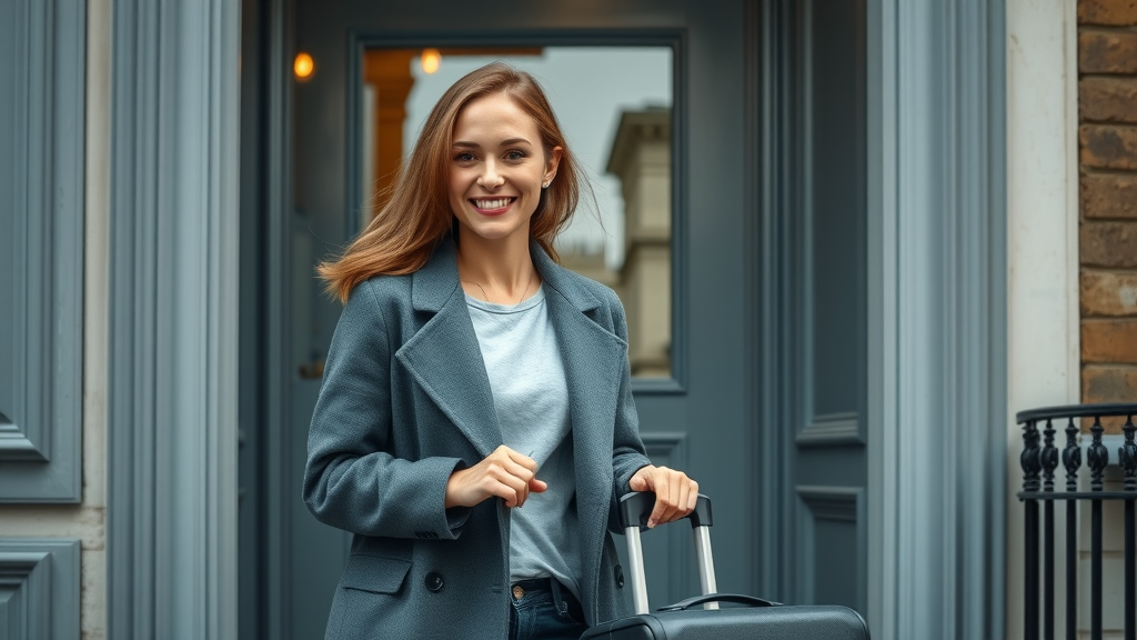 mobile beauty therapist London arriving at chic apartment, beauty services london kit ready, friendly and professional